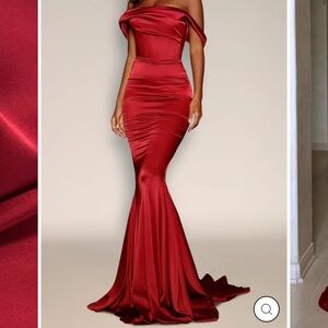 Elegant Red Satin Gown